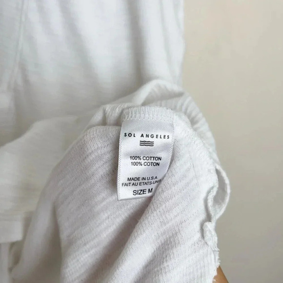 Anthropologie Womens Medium Sol Angeles Deep V-Neck  Tunic White - Picture 12 of 15